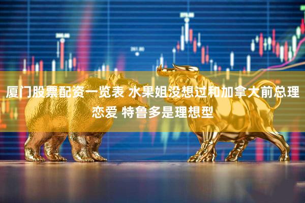 厦门股票配资一览表 水果姐没想过和加拿大前总理恋爱 特鲁多是理想型